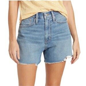 NWT Madewell Mom Short Cutoff Jean Shorts Bledsoe Mid Wash Denim Women’s Size 33